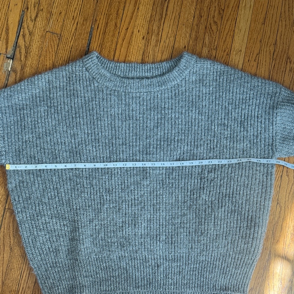Calvin Klein Gray Woolen Knit Ribbed Women's Sweater - Picture 6 of 8